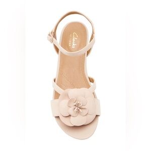 Clarks Artisan Parram Stella Women’s Leather Flower Wedge Sandals Size 8